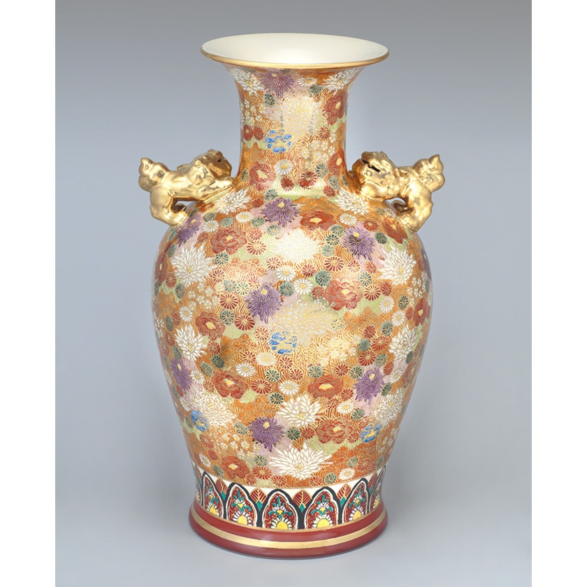 九谷焼き 九谷焼花詰大花瓶 くたにやきはなつめだいかびん 美術品 工芸