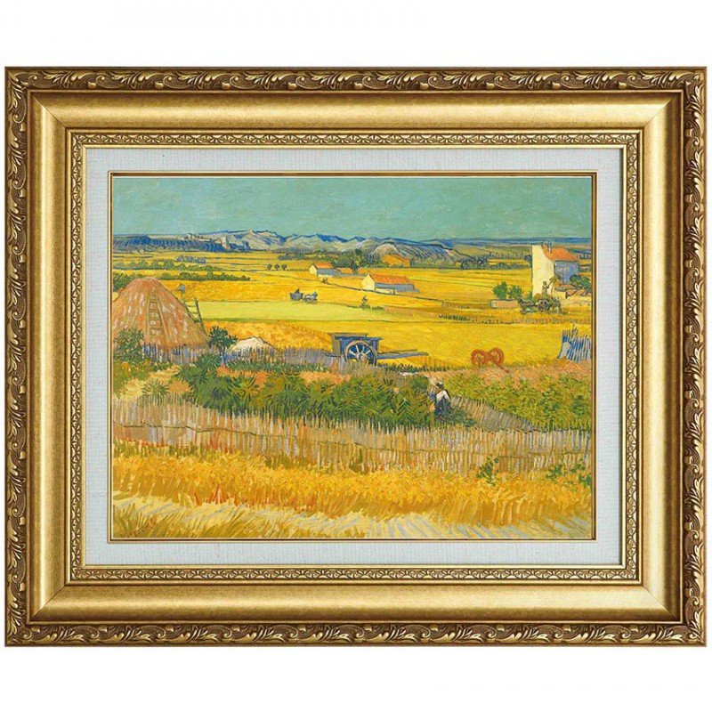 ゴッホ 複製名画 クロー平野の収穫風景 立体複製名画 : ゴッホ 複製