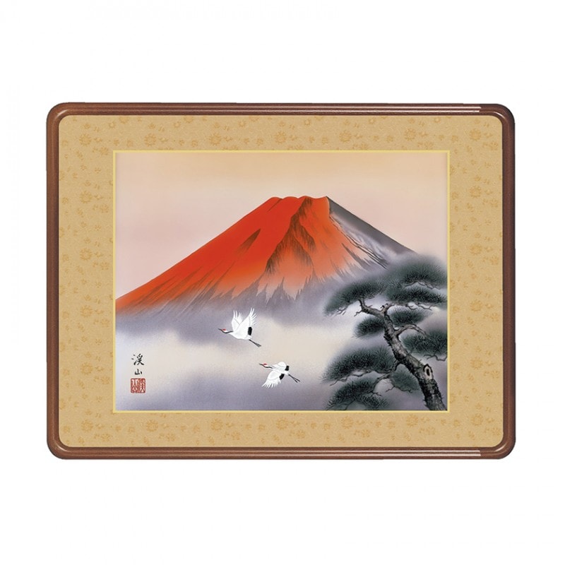 赤富士飛翔」 額装 伊藤渓山 日本画【ポイント5％還元中】 : アートの