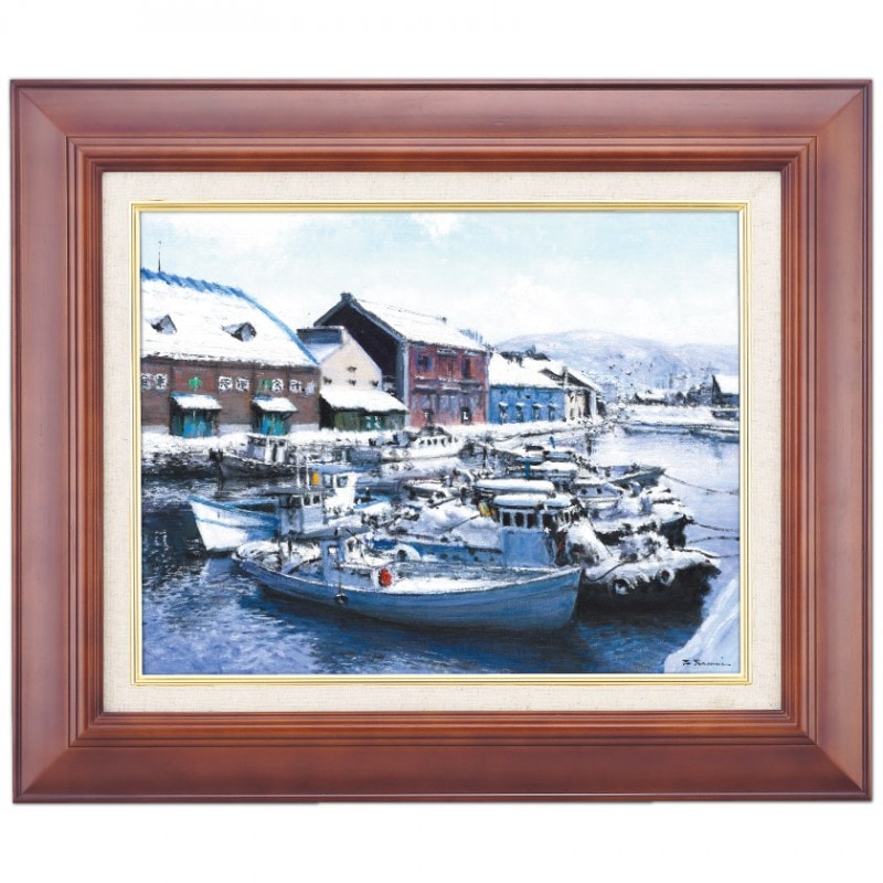 ☆鳥海山と水田・肉筆油彩画・F6キャンバス ☆鳥海山と水田・肉筆油彩