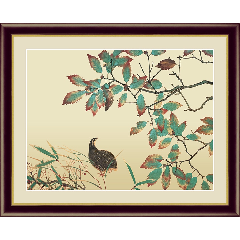 横山大観『鶉』額 : アートの友社 横山大観『鶉』額 36265 - くみあい