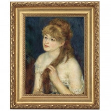 ルノワール「髪を編む若い女性」 10号立体複製名画 【5％ポイント還元