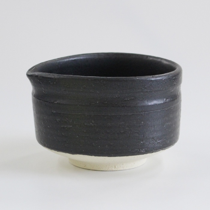 茶道具 抹茶茶碗 美濃焼 黒練 片口