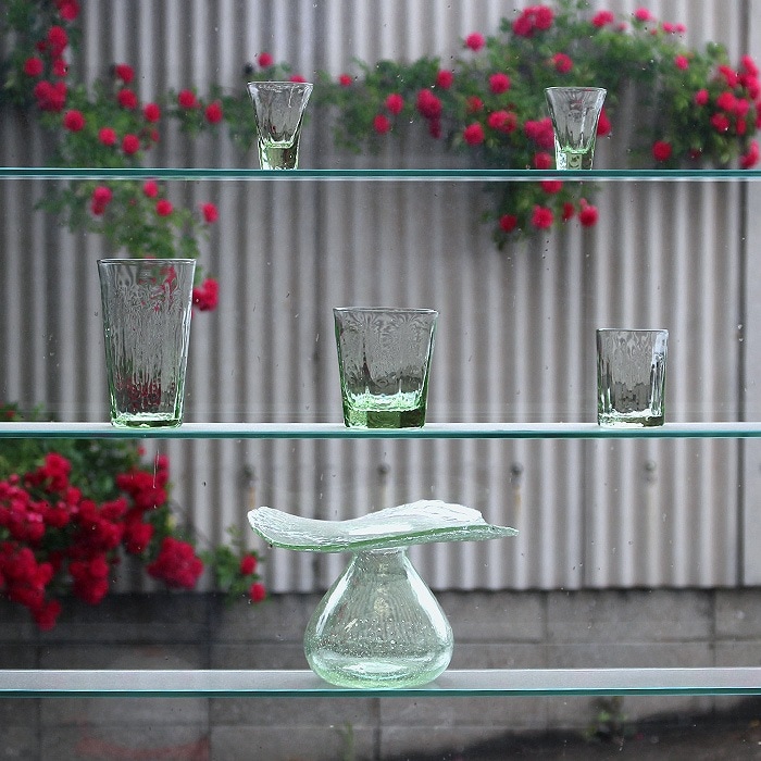 吹きガラス 水口智貴 いぐさガラス そばチョコ 口径7.5×高7cm [化粧箱付]