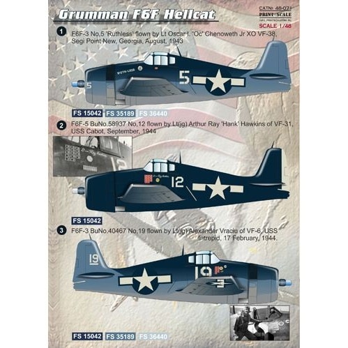 48071 グラマン F6F ヘルキャット | プリントスケール PRINT SCALE