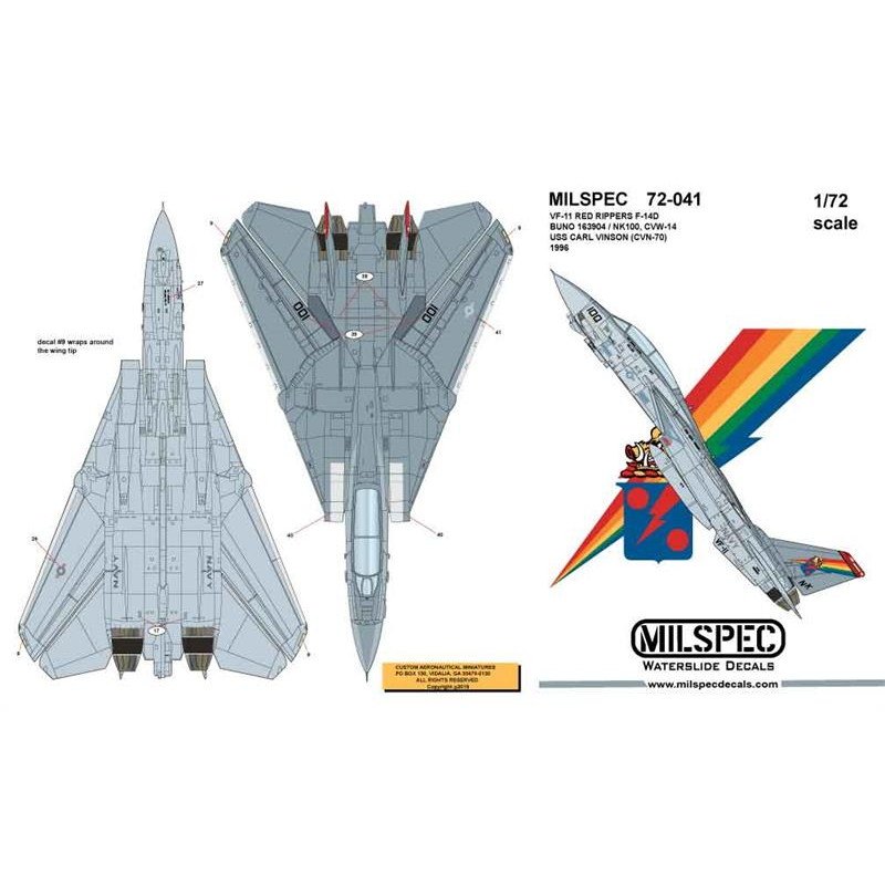 72-041 グラマン F-14D トムキャット VF-11 レッドリッパーズ 1996