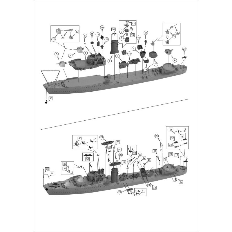 7039 ポーランド海軍 駆逐艦 ピオルン Piorun 1942-1943 | ニコモデル