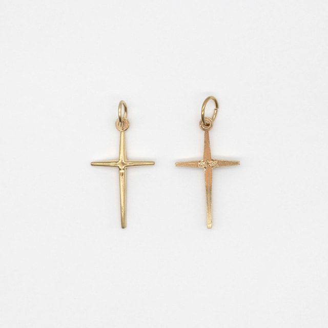 01K0093GFT 14KGF製トップ クロス チャーム19.5×11.5×2.0mm,Cカン外径