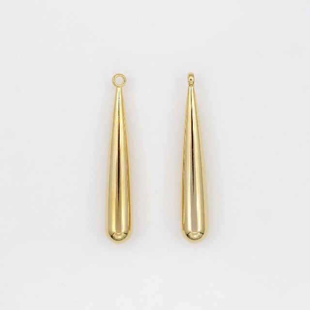 GPP-1233 真鍮製チャーム ロングドロップ ゴールド 24.0×4.0mm 2ヶ
