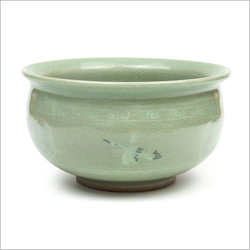 茶道具 建水】 建水 雲鶴青磁 中村与平作 | 建水（けんすい