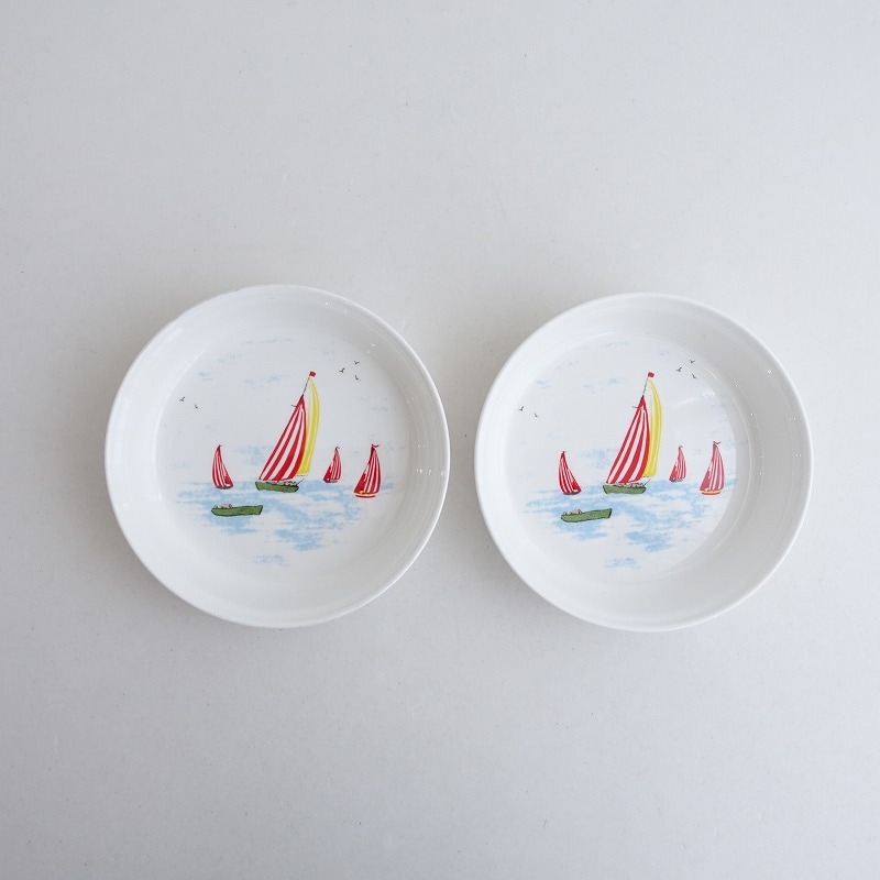 キャスキッドソン Cath Kidston ヨット柄 ボウル 17㎝ 2点セット (wa23