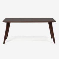 ダイニングテーブル「ジャスト」オーク材ダークブラウン色 天板角丸型