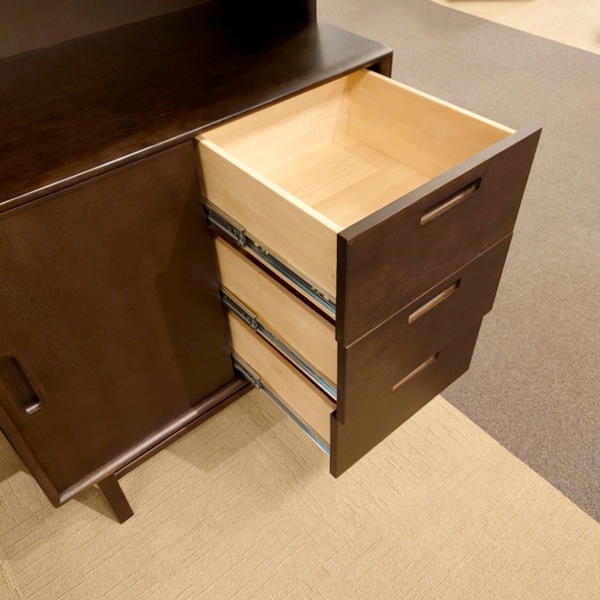 オープンシェルフ「フィル」オーク材ダークブラウン色/アウトレット