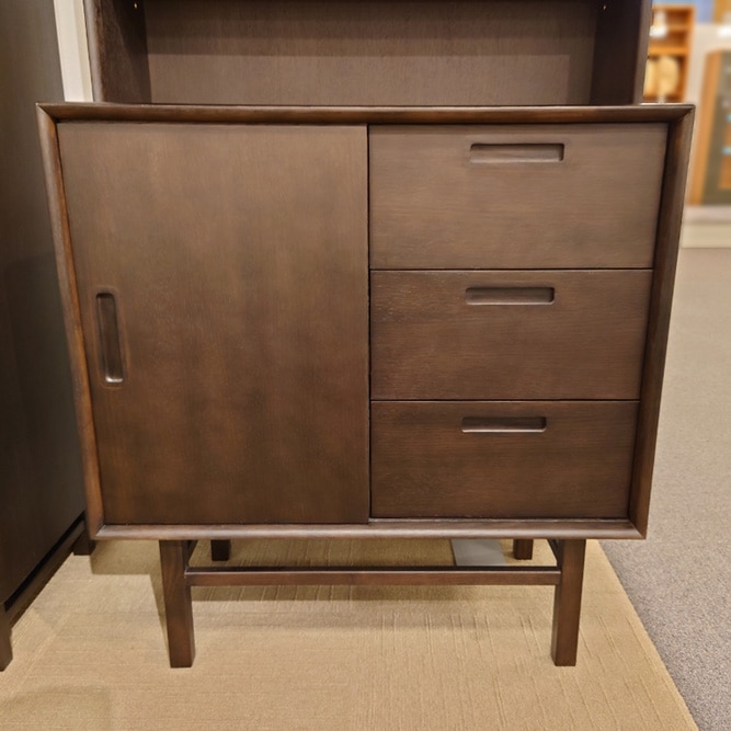 オープンシェルフ「フィル」オーク材ダークブラウン色/アウトレット