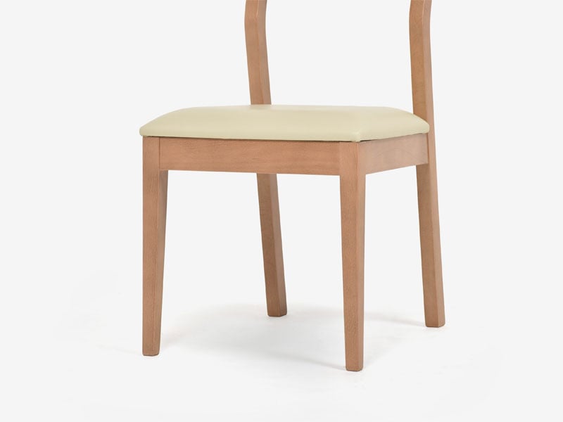 ダイニングチェア「AX3」ビーチ材ナチュラルブラウン色・座面PVC