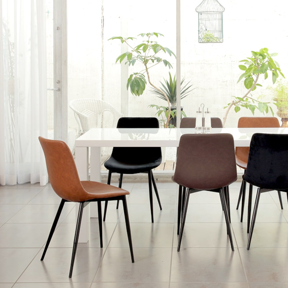 ダイニングチェア「Aldo アルド TDC-9918」合成皮革 ブラウン色