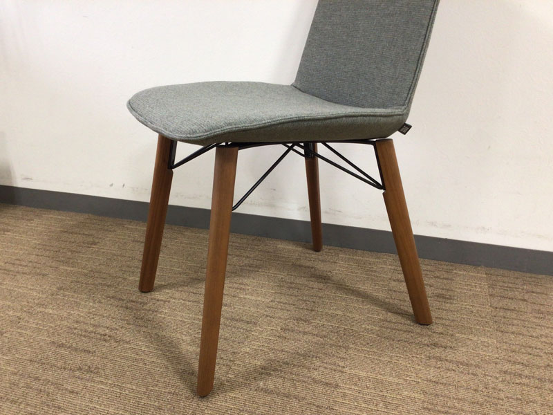 ダイニングチェア2脚セット「椅子616 布グリーングレー