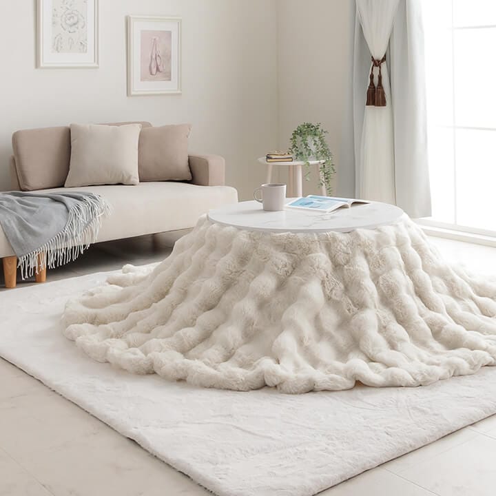 ふわとろこたつ布団 ラピアスプレミアム こたつ掛け毛布 円形 楕円形