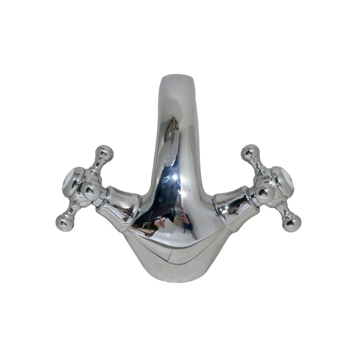 アンティーク風水栓（混合水栓・洗面ボウル・洗面台用蛇口） 01十字架