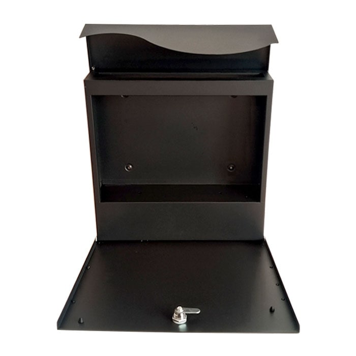 ポスト 壁付け 壁掛け 鍵付き おしゃれ アイアン 黒 ブラック A4対応