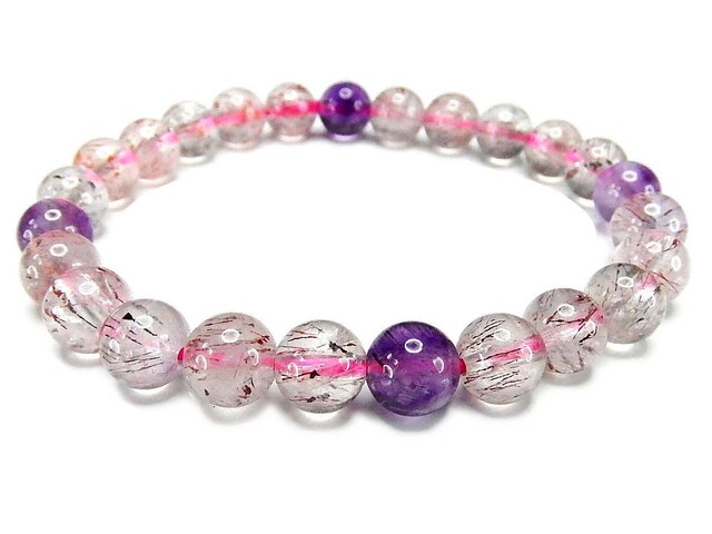 スーパーセブン約7mmブレスレット透明度有り高級天然石 | 石種別で探す