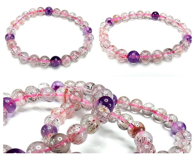 スーパーセブン約7mmブレスレット透明度有り高級天然石 | 石種別で探す