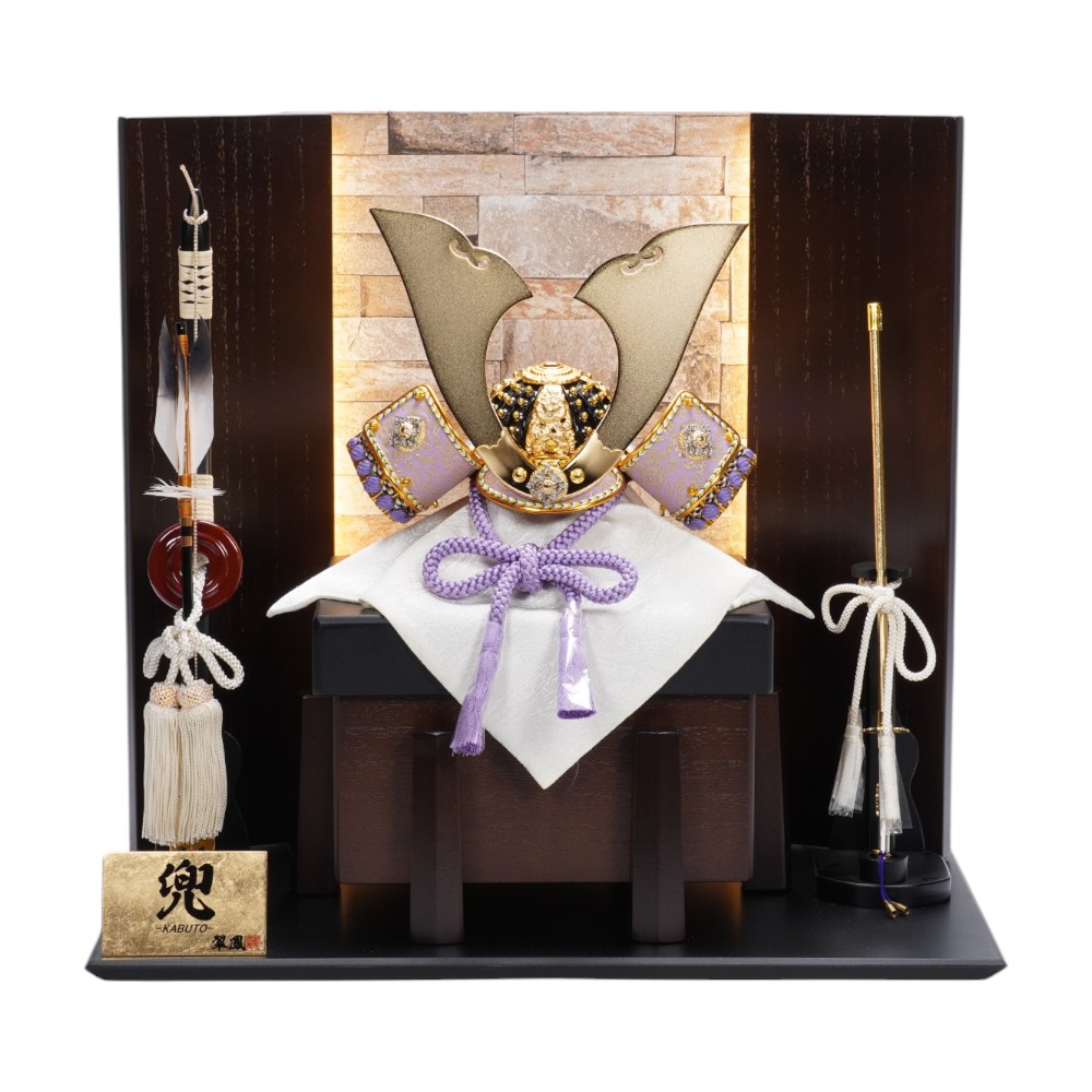 五月人形】8号 至福之兜 薄紫段威 兜飾り〈翠鳳作〉[255-188] ｜雛人形