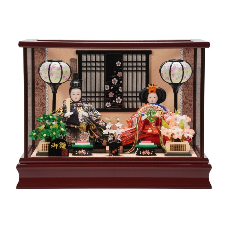 雛人形】京芥子 金彩(紫・ピンク) 親王揃い収納飾り | 千匠作 ｜雛人形