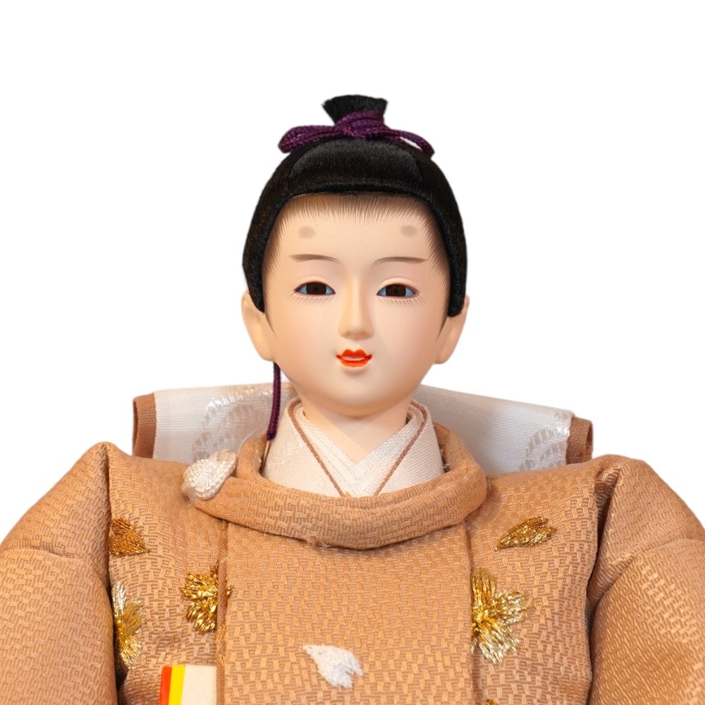 雛人形】芥子 刺繍(胡桃色/亜麻色) 金桜 親王飾り | 平安豊久作