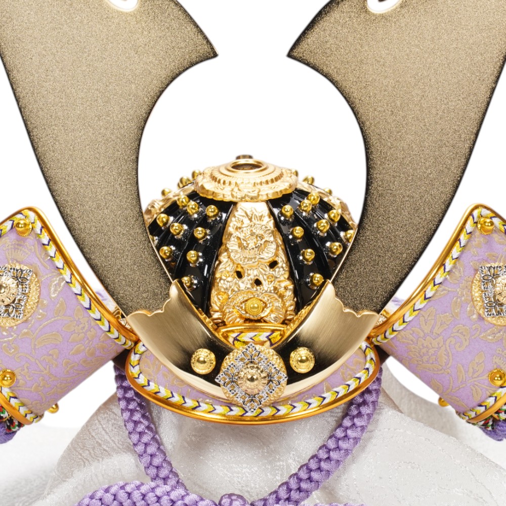 五月人形】8号 至福之兜 薄紫段威 兜飾り〈翠鳳作〉[255-188] ｜雛人形