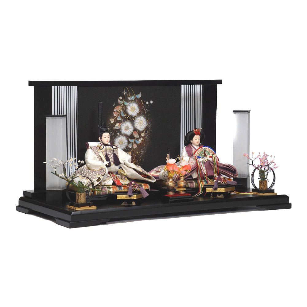 雛人形】京十番 金襴(白・薄紫) 親王飾り | 博暁作 ｜雛人形・五月人形