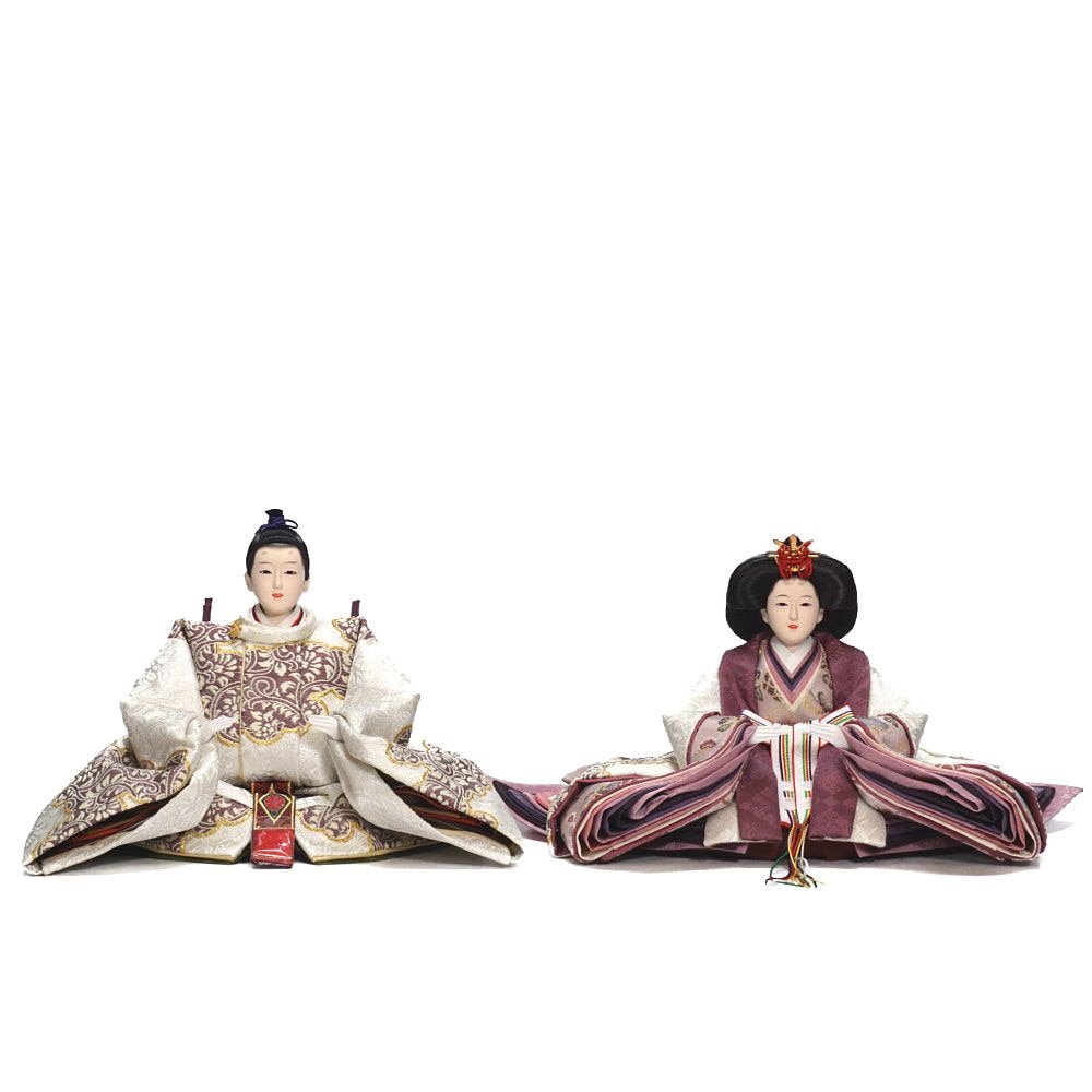 雛人形】京十番 金襴(白・薄紫) 親王飾り | 博暁作 ｜雛人形・五月人形
