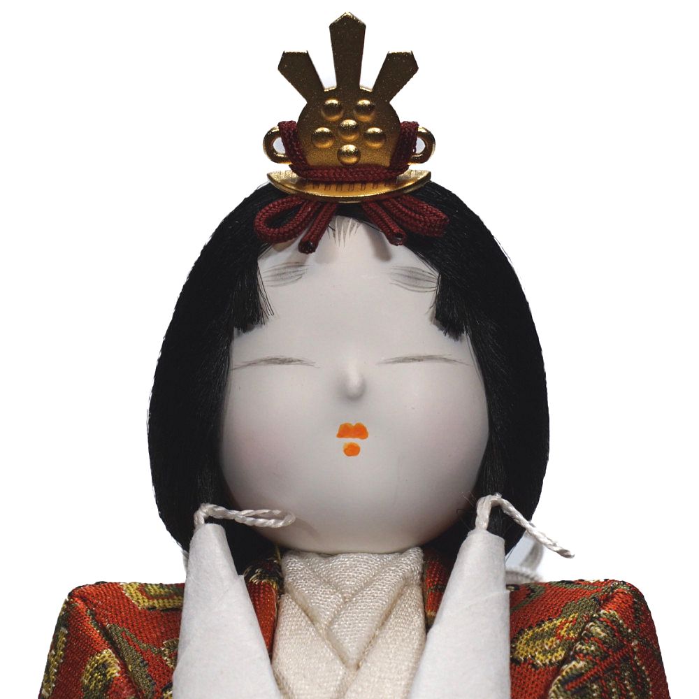 木目込み雛人形】立雛 寿々喜雛 龍村織 親王揃いガラスケース飾り