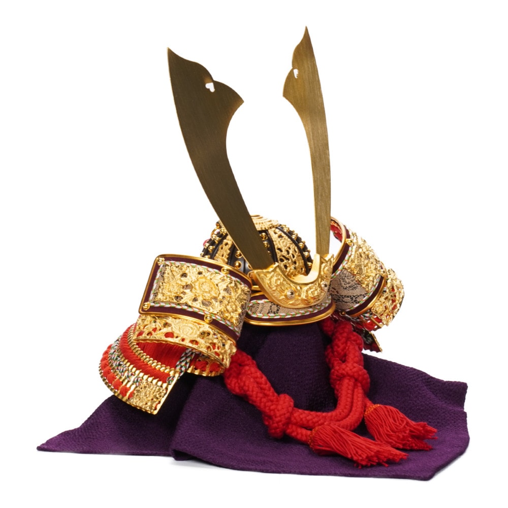 五月人形】10号 純金箔押 赤糸威 兜収納飾り〈一徳作〉[245-042