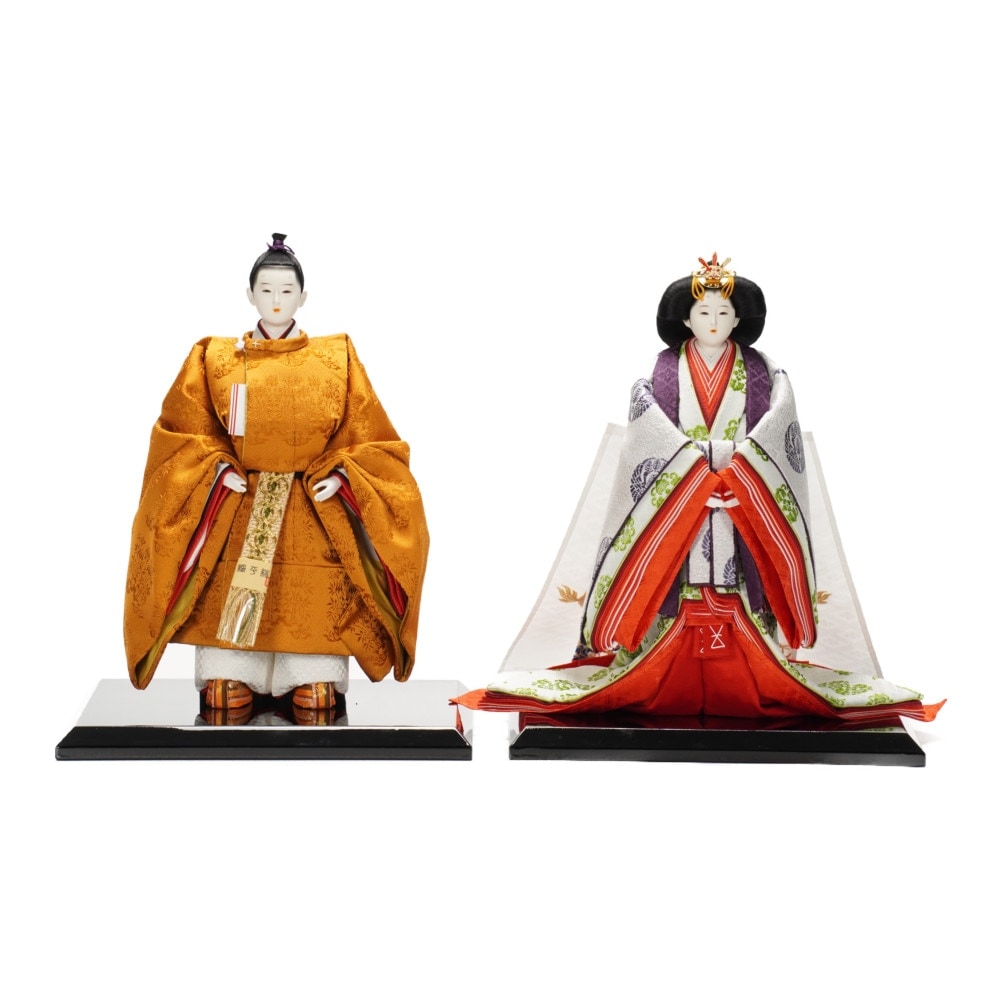 雛人形】三五 黄櫨染 平成即位の礼 親王揃い立雛飾り | 津田蓬生作