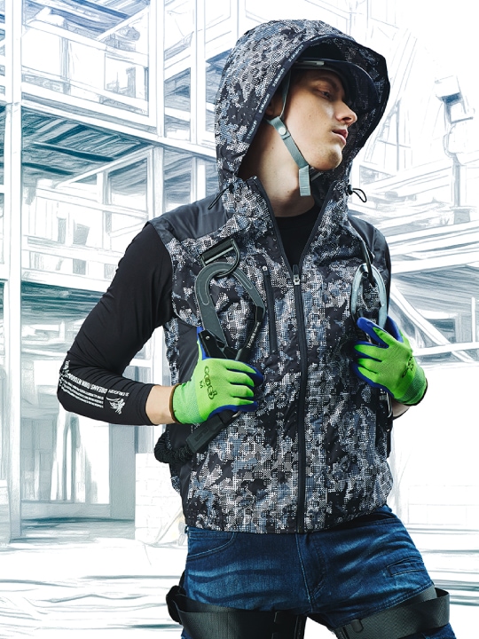 Z-DRAGON】 74200 空調服(R)ベスト（フード付）(ファン無し) [春夏