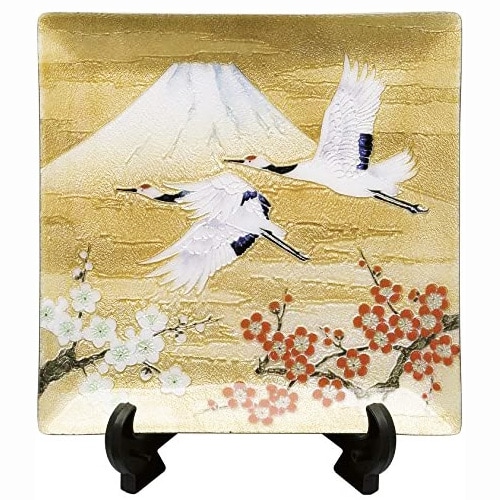 七宝焼き 飾皿 88祝い鶴 | 飾皿 角形 | 伝統工芸品・和風記念品 通販