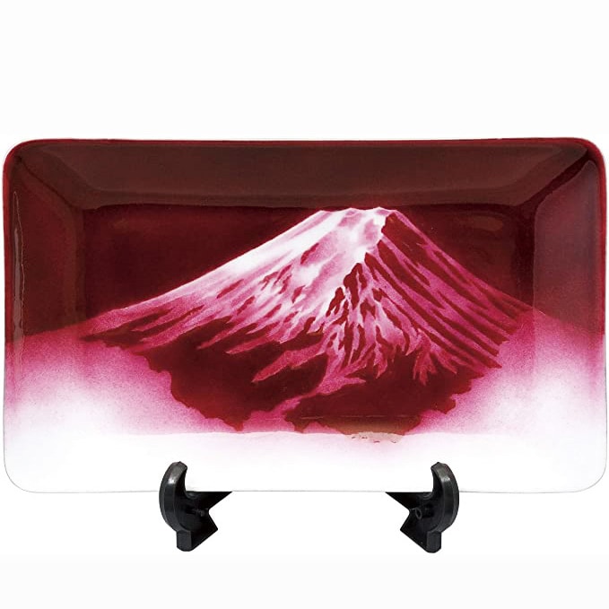 七宝焼き 飾皿 46赤富士桜 | 飾皿 角形 | 伝統工芸品・和風記念品 通販