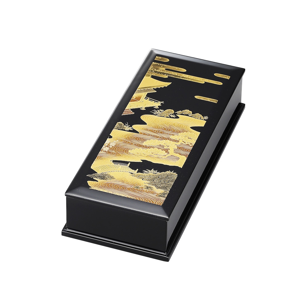 会津漆器 黒 ペンケース 初音（内別珍貼） | 文庫 | 伝統工芸品・和風