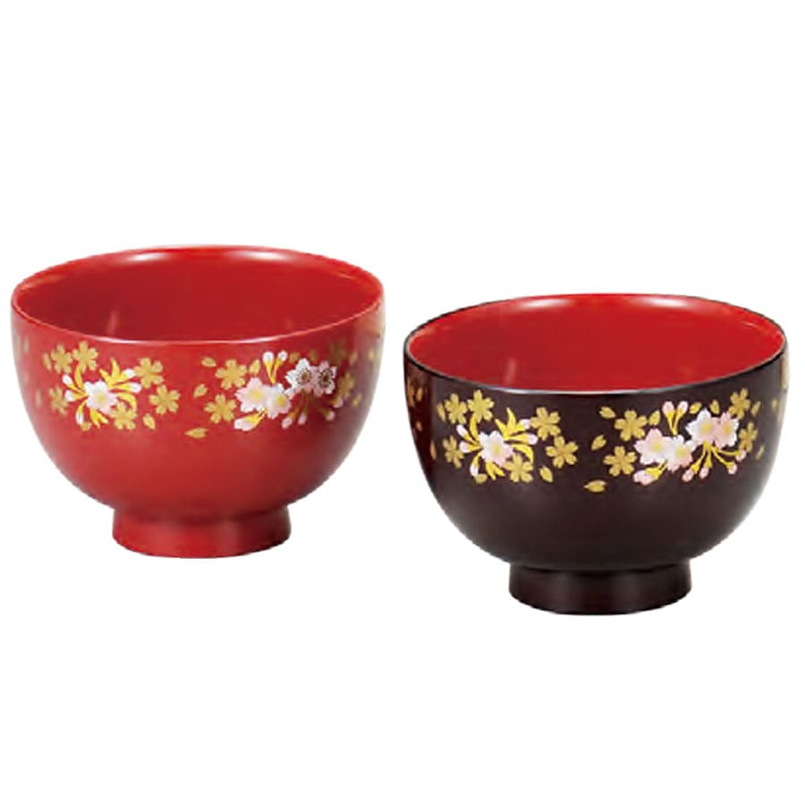 山中漆器 桜づくし 汁椀ペア 木箱入 | 食器 | 伝統工芸品・和風記念品