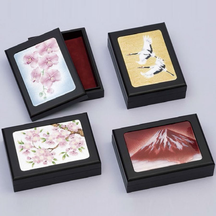 七宝焼き 小物・はがき入れ 双鶴（そうかく） | 小物入れ | 伝統工芸品