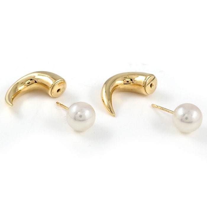 タサキ 田崎真珠 TASAKI ピアス デインジャー ホーン E-3658-18KYG 角