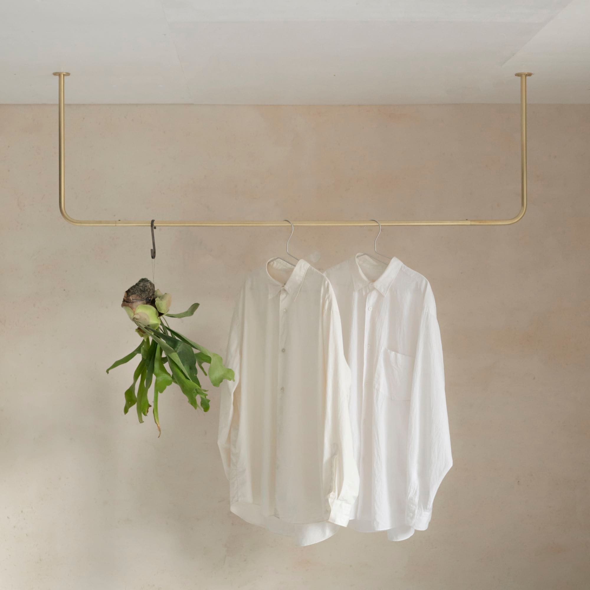 真鍮 コの字型天吊りハンガーバー | 金物,ハンガーバー(ランドリー