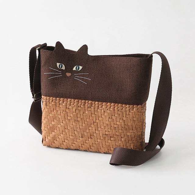 NATSUKO×かごやねこショルダーバッグ(茶/やまぶどう/二番皮/網代編み