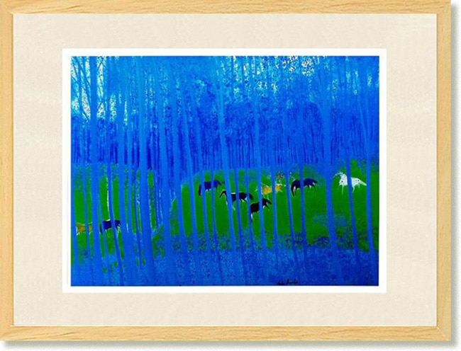 絵画 アンドレ・ブラジリエ 青い木立 ミュージアムアート インテリア