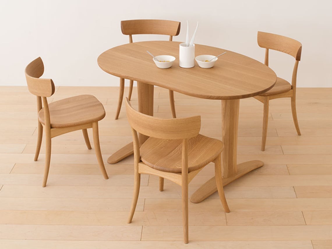 飛騨産業【侭オーダーダイニングテーブル】ホワイトオーク材 天板：豆