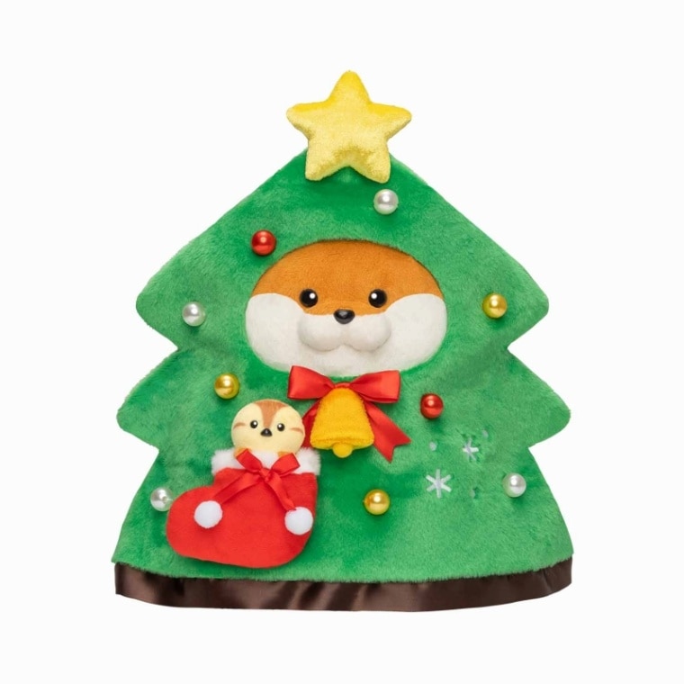 可愛い嘘のカワウソ メリークリスマスだぬ！クリスマスツリーな