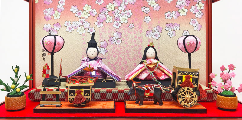 雛人形 コンパクト PINK GOLD(ピンク ゴールド) ちりめん｜華やか上品