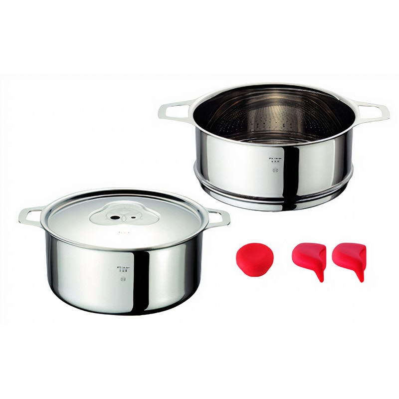 アウトレット]22cn両手鍋＆蒸し器セット／IH専用 | アウトレット | K+