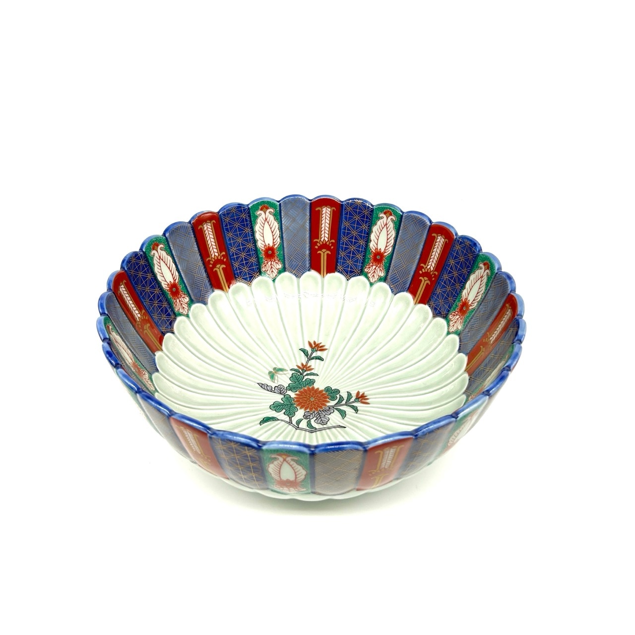 限定品】染錦地紋9.5号大鉢(化粧箱入)【林九郎窯】｜創亭やぶきた